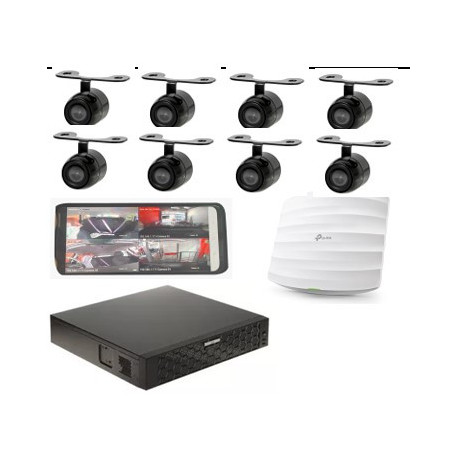 Sistema de Vigilancia (Disco duró grabador 480GB + 8 Cámaras + punto de acceso wifi)