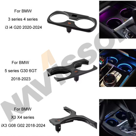 Iluminación Posavasos BMW Serie 3/4 (2020-2024) Serie 5 (2018-2023) X3 X4 (2018-2024)