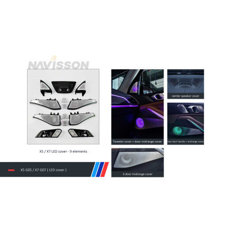 Kit rejillas altavoces y tweeters diseño Bowers & Wilkins con iluminacion para BMW X5 G05 (+2019) / X7 G07 (+ 2018)