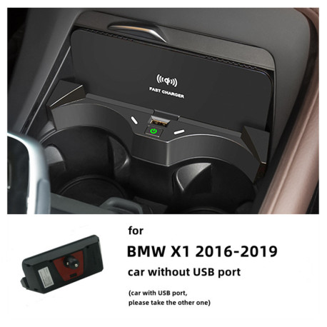 Cargador inalámbrico para BMW X1 (2016-2019) sin puerto USB