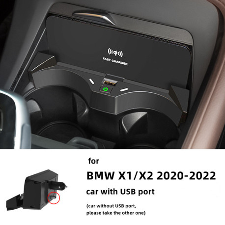 Cargador inalámbrico para BMW X1/ X2 (+2020) con puerto USB